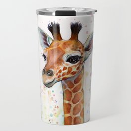 Giraffe Baby Watercolor Travel Mug