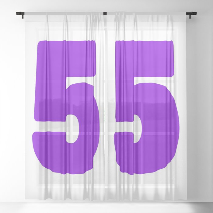 5 (Violet & White Number) Sheer Curtain