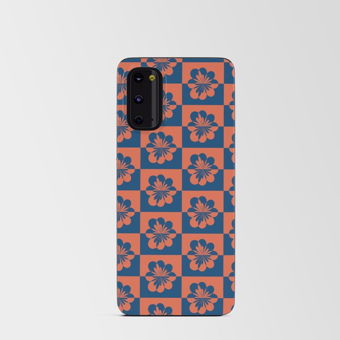 Retro Floral Pattern - Blue Orange Android Card Case