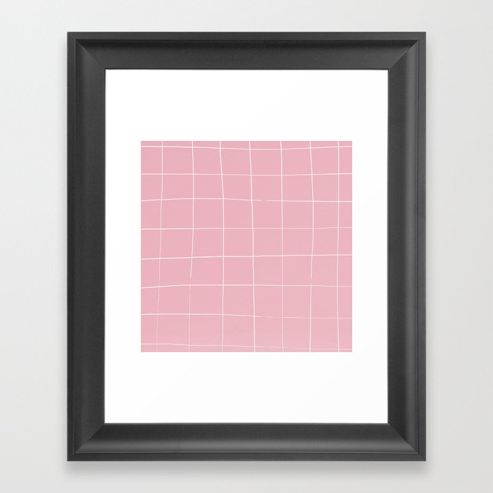 Pink Wavy Tile Framed Art Print