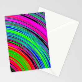 Colorful Vibrant Curved Stripes Stationery Card