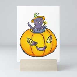Hallow Kitty Pumpkin Mini Art Print