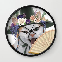 A cat wearing a 'gad' v2 Wall Clock
