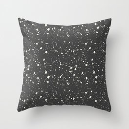 Dark Grey Terrazzo Seamless Pattern Throw Pillow