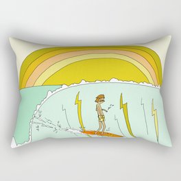 surf legend gerry lopez lightning bolt retro surf art by surfy birdy Rectangular Pillow