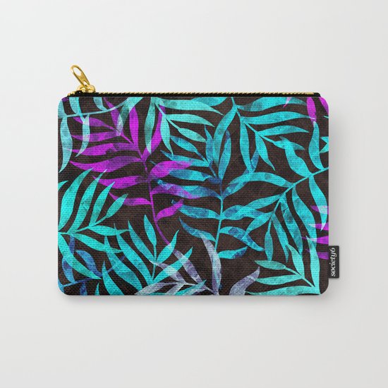 Watercolor Tropical Palm Leaves III Carry-All Pouch
