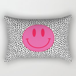 Make Me Smile - Cute Preppy Vsco Smiley Face on Black and White Rectangular Pillow