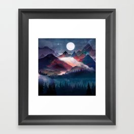 Mountain Lake Under the Stars Framed Art Print
