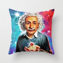 Einstein: Cosmic Domain Throw Pillow
