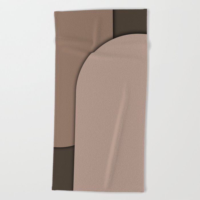 Minimal Line Curvature Brown Beach Towel