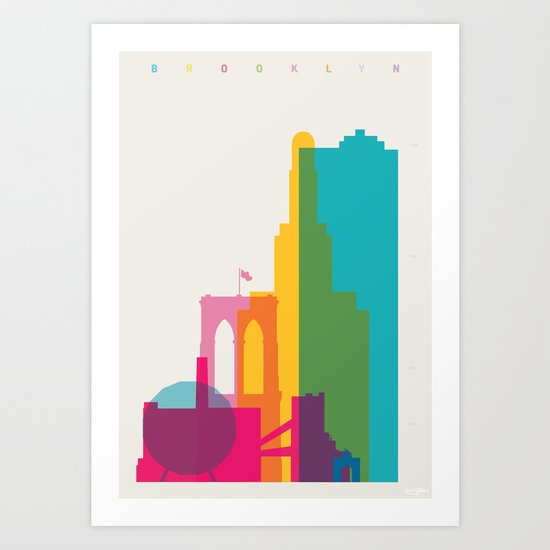 Shapes of Brooklyn. Accurate to scale Art Print