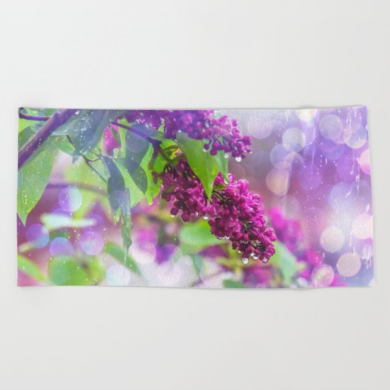 Spring rain Beach Towel