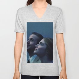 la la land print   V Neck T Shirt