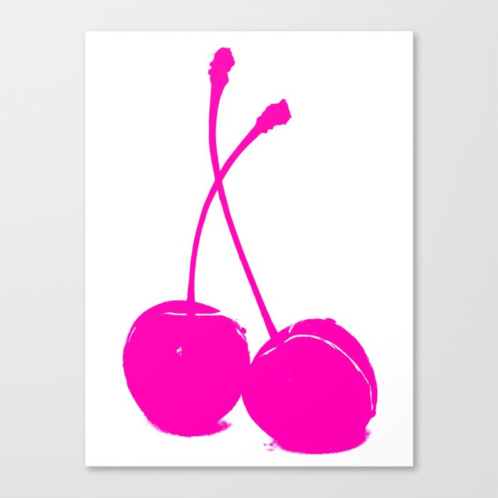 Pink neon Cherry Canvas Print
