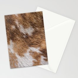 Brown and White Cow Skin Print Pattern Modern, Cowhide Faux Leather Stationery Card