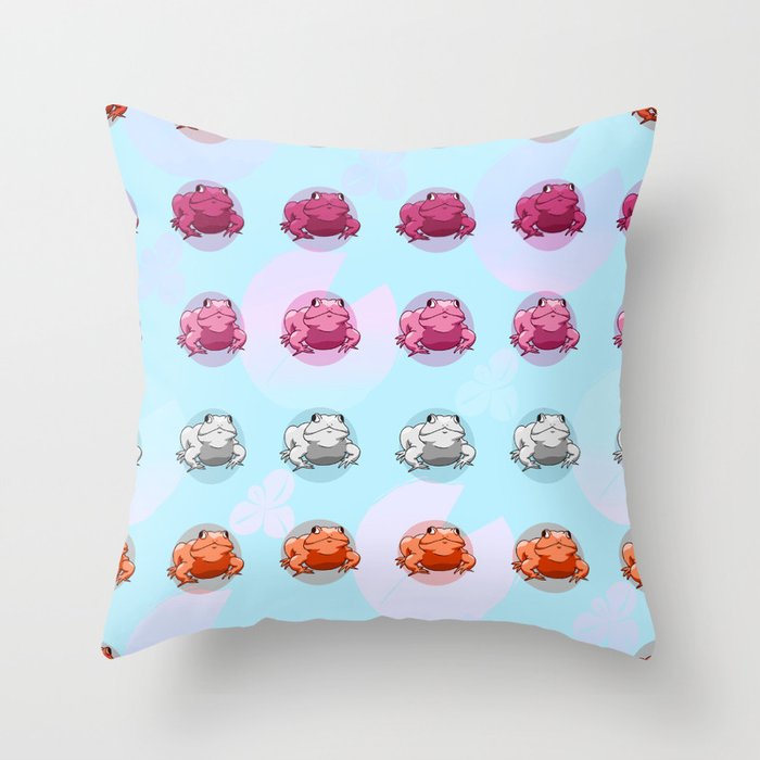 Lesbian Pride Frogs Throw Pillow