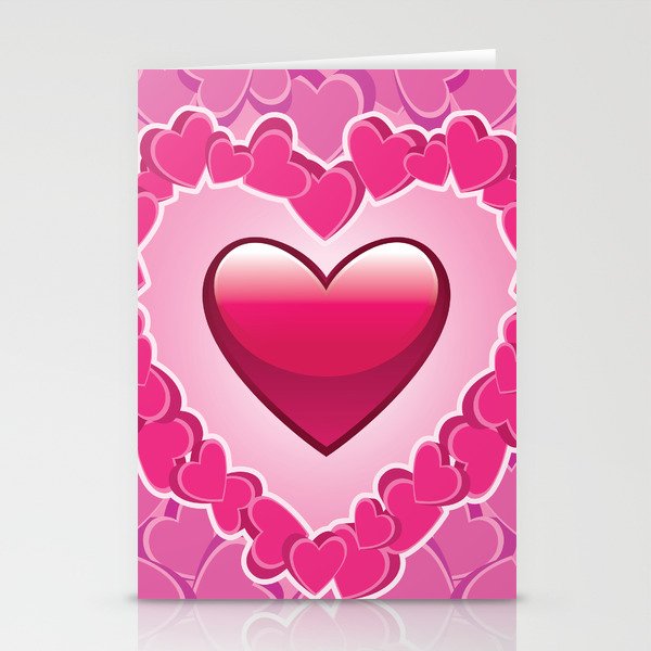 Pink Love Background Stationery Cards