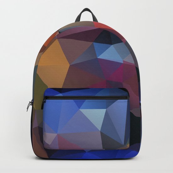 Abstract background of triangles polygon design bright colors Backpack