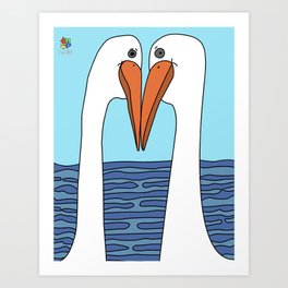 Stork Love Art Print