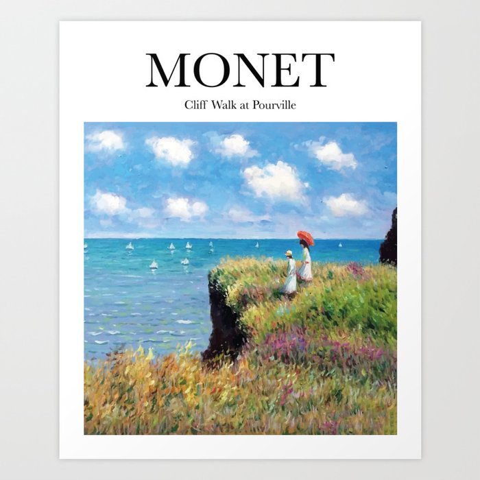 Monet - Cliff Walk at Pourville Art Print