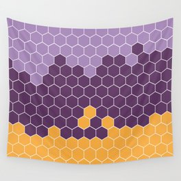 Honeycomb Purple Violet Yellow Hive Wall Tapestry