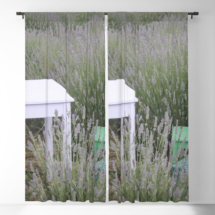 Table For Three In A Lavender Field Photography Blackout Curtain