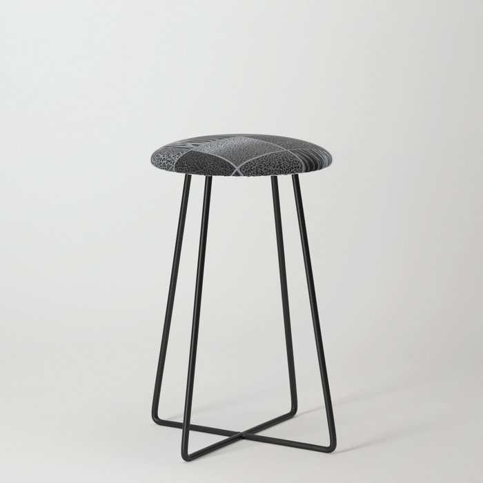 Light Gray and Black Exotic Animal Patterns Counter Stool