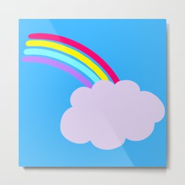 Rainbow with Purple Cloud Metal Print