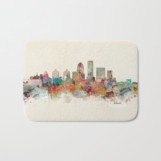louisville kentucky skyline Bath Mat