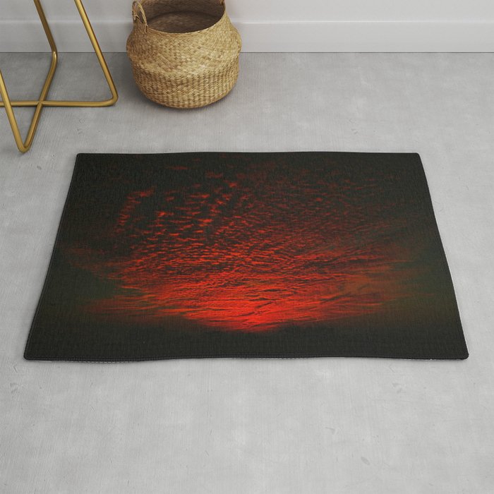 Gorgeous red skies, clouds, and sky at sunset Rug