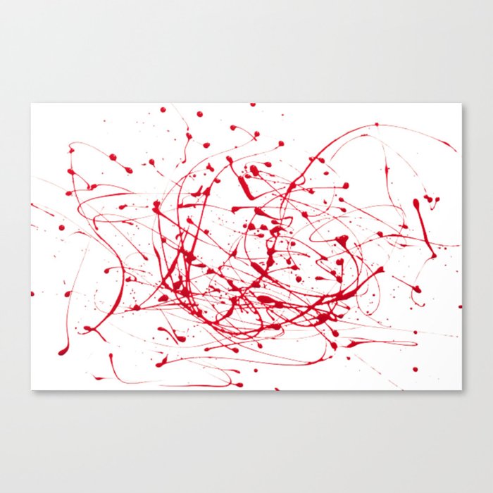 Red Blood Abstract Painting Sketch Canvas Print