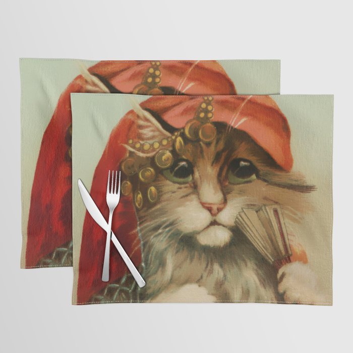 “Gypsy Cat with Fan and Scarf” by Maurice Boulanger Placemat