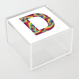  capital letter D with rainbow colors and spiral effect Acrylic Box