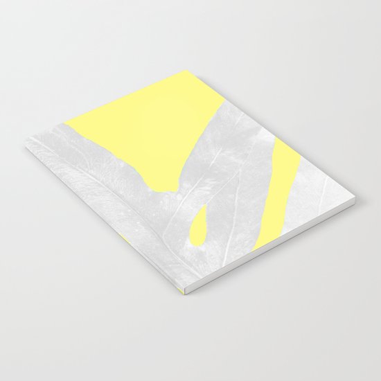 Green Fern on Lemon Yellow Inverted Notebook