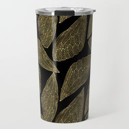 Cicada Wings – Gold on Black Travel Mug