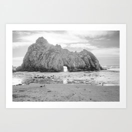 Big Sur California Beach | Black and White Art Print