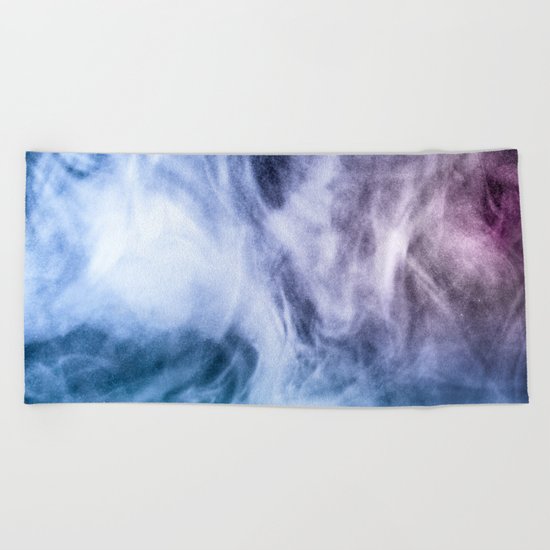 Blue and purple abstract heavenly clouds Beach Towel