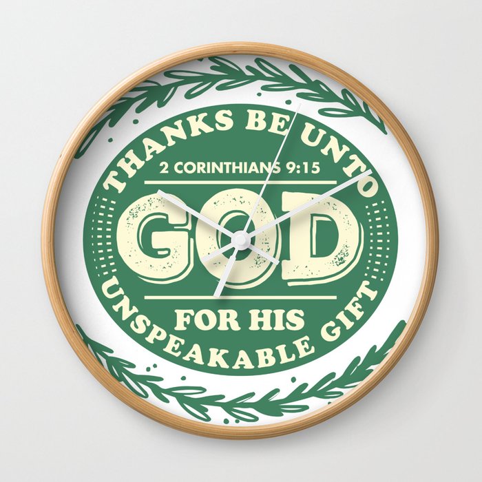 Bible Verse 2 Corinthians 9:15 Wall Clock