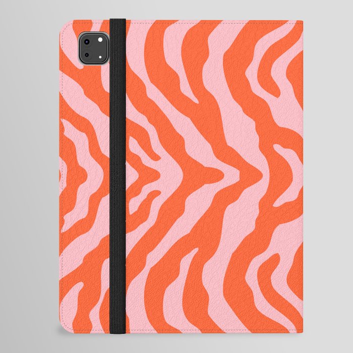 Zebra Wild Animal Print Orange and Pink iPad Folio Case
