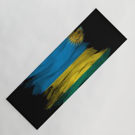 Rwanda flag brush stroke, national flag Yoga Mat