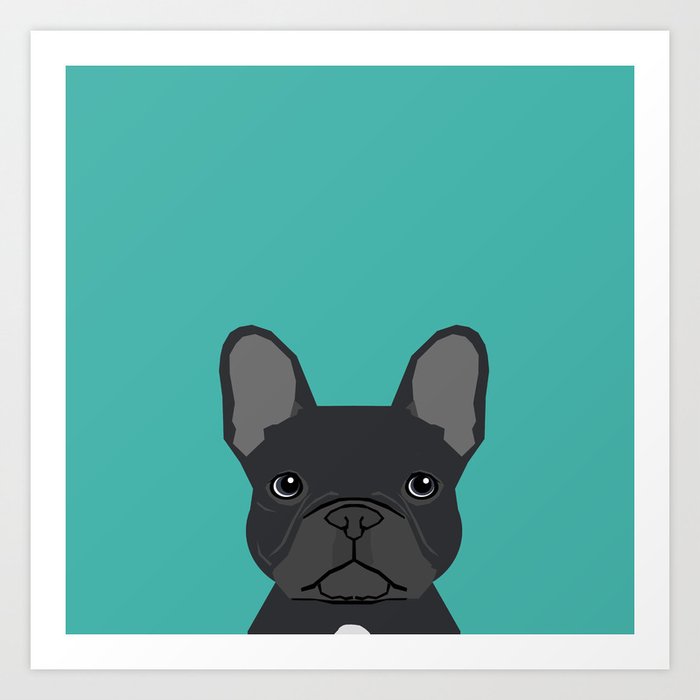 French Bulldog black coat peeking cute frenchie pure breed dog lover gifts Art Print