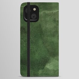 Green Watercolor Texture iPhone Wallet Case