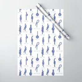Nautical Knots (White and Navy) Wrapping Paper