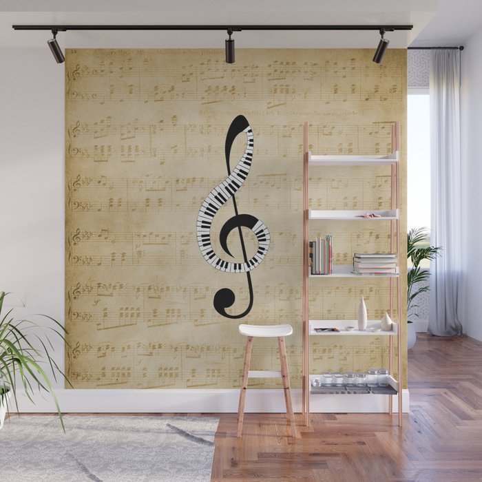 Clef Music Notes Wall Mural