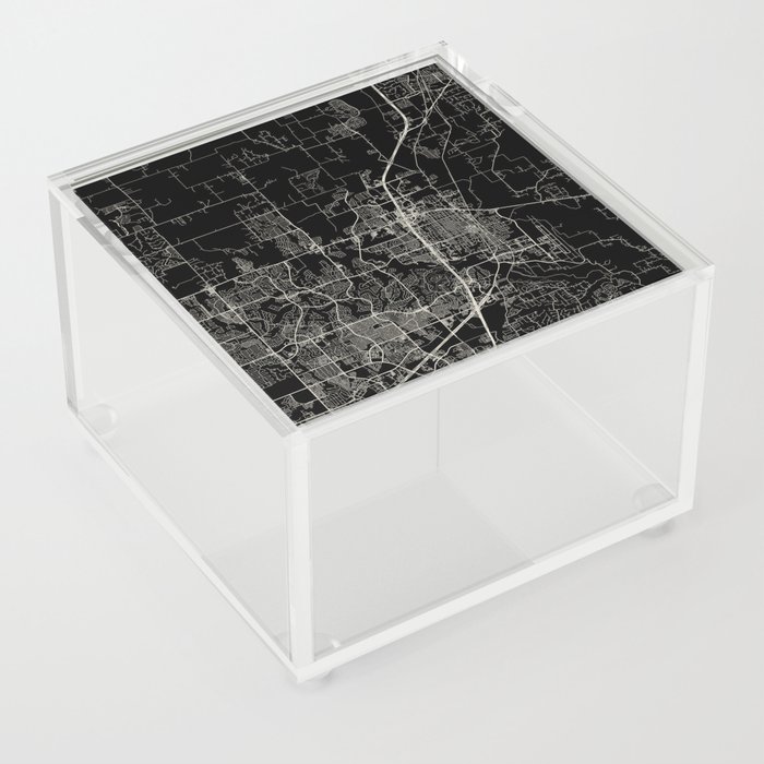McKinney - Black and White City Map Acrylic Box