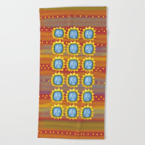 Sunny Flowers II Beach Towel