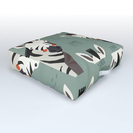Zebra, Wildlife of Africa Outdoor Floor Cushion