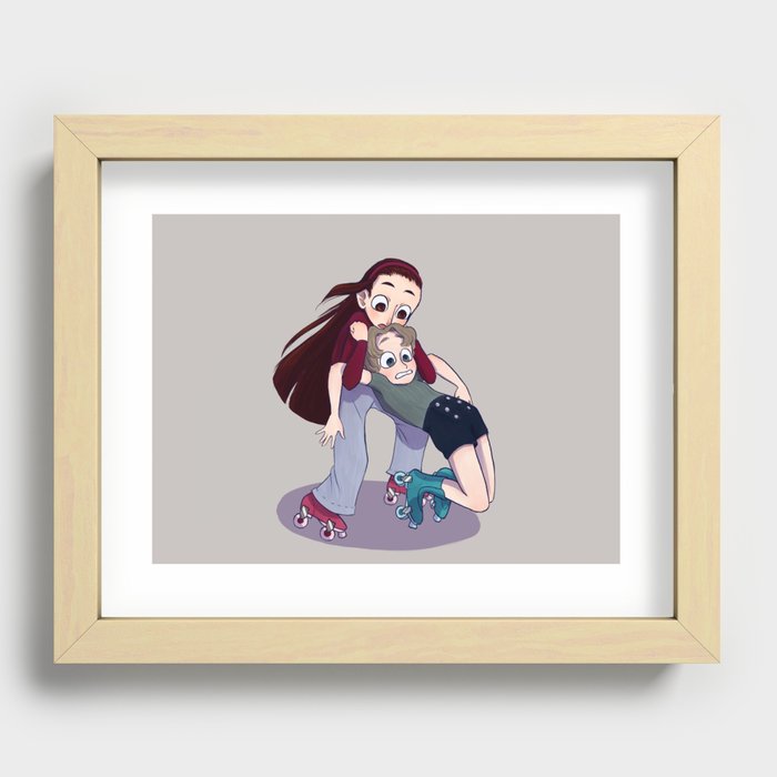 Rollerskating save Recessed Framed Print