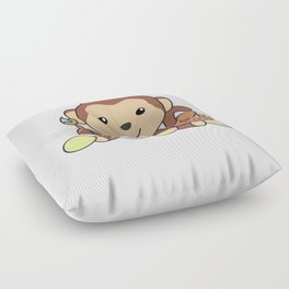 Cute Monkey For Easter With Easter Eggs As Easter Floor Pillow