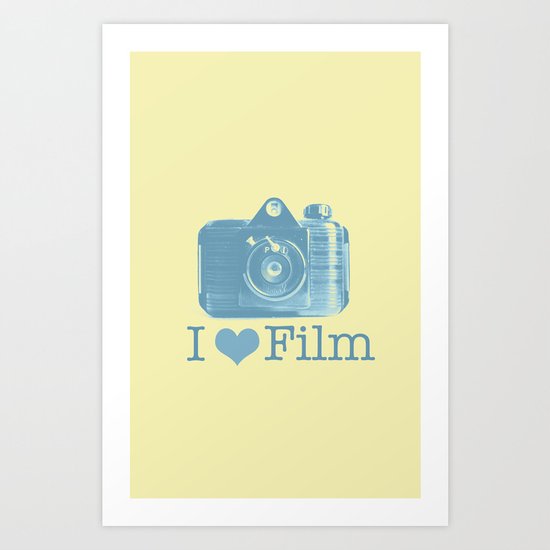 I ♥ Film (Yellow/Blue) Art Print